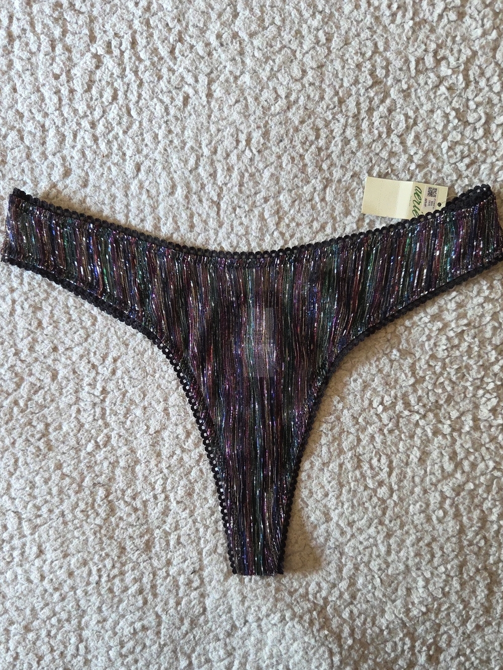 NWT Aerie Show Off Pride Lurex Mesh Thong In Multi